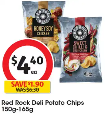 Coles Red Rock Deli Potato Chips 150g-165g offer