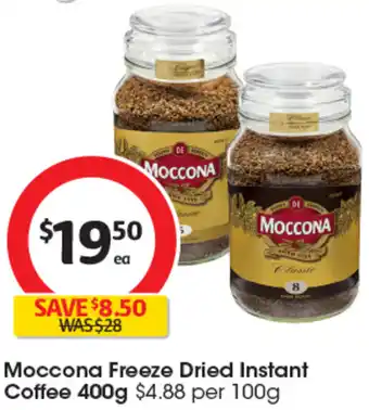 Coles Moccona Freeze Dried Instant Coffee 400g offer