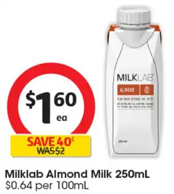 Coles Milklab Almond Milk 250mL offer