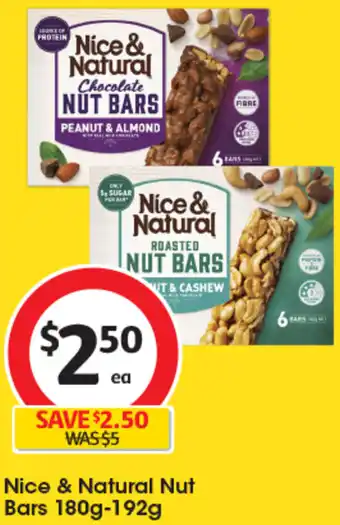 Coles Nice & Natural Nut Bars 180g-192g offer