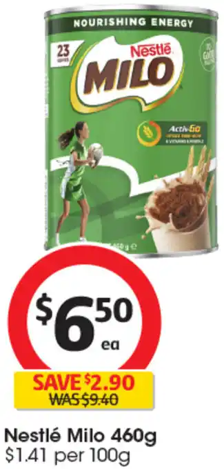 Coles Nestlé Milo 460g offer