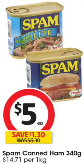 Coles Spam Canned Ham 340g offer