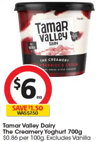 Coles Tamar Valley Dairy The Creamery Yoghurt 700g offer