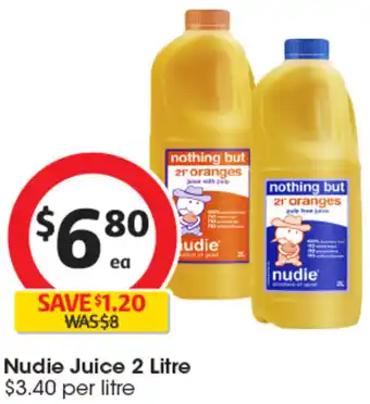 Coles Nudie Juice 2 Litre offer