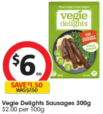 Coles Vegie Delights Sausages 300g offer
