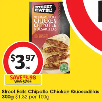 Coles Street Eats Chipotle Chicken Quesadillas 300g offer