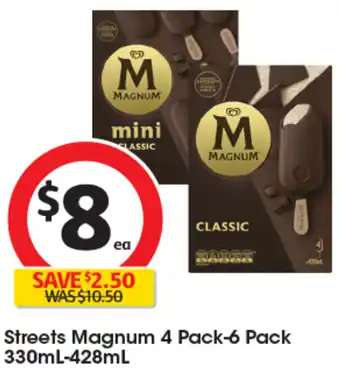 Coles Streets Magnum 4 Pack-6 Pack 330mL-428mL offer