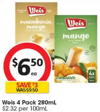 Coles Weis 4 Pack 280mL offer
