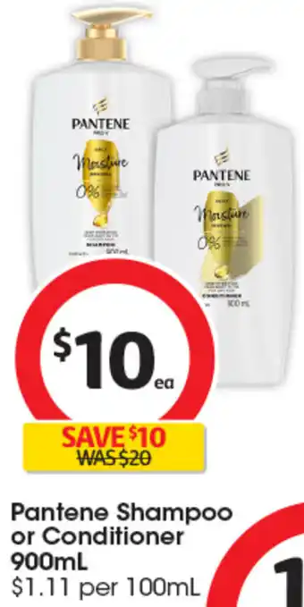 Coles Pantene Shampoo or Conditioner 900mL offer