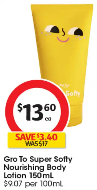 Coles Gro To Super Softy Nourishing Body Lotion 150 mL offer