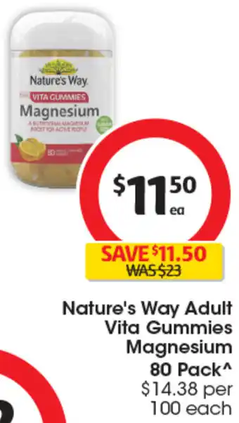 Coles Nature's Way Adult Vita Gummies Magnesium 80 Pack offer