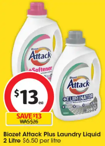 Coles Biozet Attack Plus Laundry Liquid 2 Litre offer