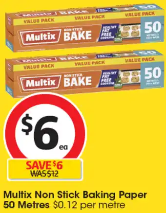 Coles Multix Non Stick Baking Paper 50 Metres offer