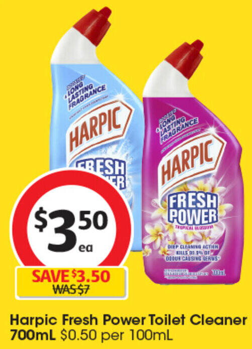 Harpic Fresh Power Toilet Cleaner 700mL offer at Coles
