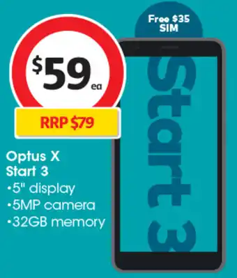Coles Optus X Start 3 offer