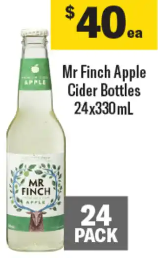 Coles Mr Finch Apple Cider Bottles 24x330mL offer