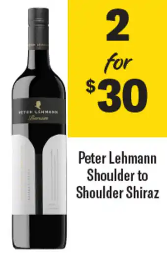 Coles Peter Lehmann Shoulder to Shoulder Shiraz offer