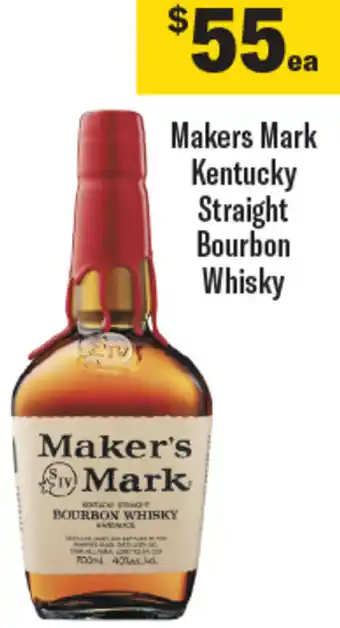 Coles Makers Mark Kentucky Straight Bourbon Whisky offer