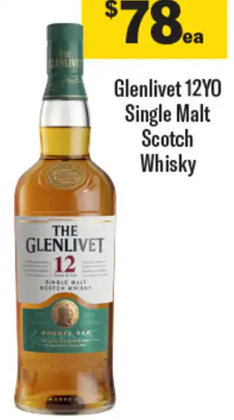 Coles Glenlivet 12YO Single Malt Scotch Whisky offer