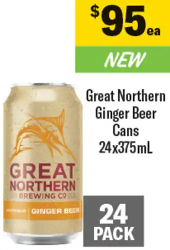 Coles Great Northern Ginger Beer Cans 24x375mL offer