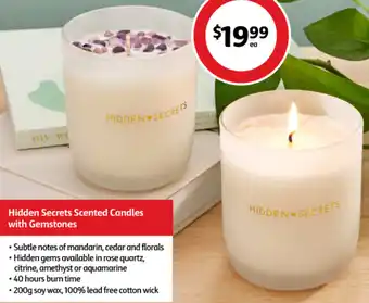 Coles Hidden Secrets Scented Candles with Gemstones offer