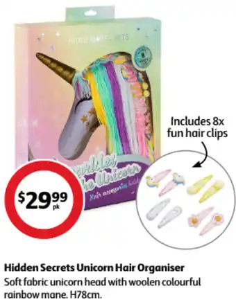 Coles Hidden Secrets Unicorn Hair Organiser offer