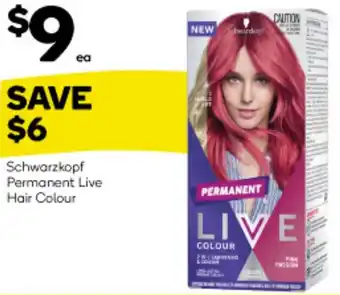 Woolworths Schwarzkopf Permanent Live Hair Colour offer