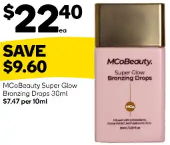 Woolworths MCoBeauty Super Glow Bronzing Drops 30ml offer