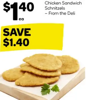 Woolworths Chicken Sandwich Schnitzels offer