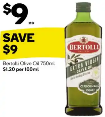 Woolworths Bertolli Olive Oil 750ml offer