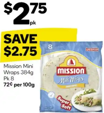 Woolworths Mission Mini Wraps 384g offer