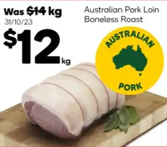 Woolworths Australian Pork Loin Boneless Roast offer