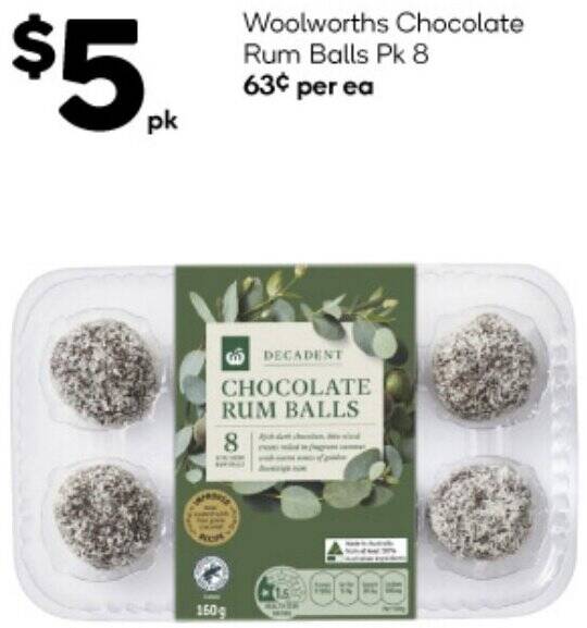 Woolworths Chocolate Rum Balls offer at Woolworths