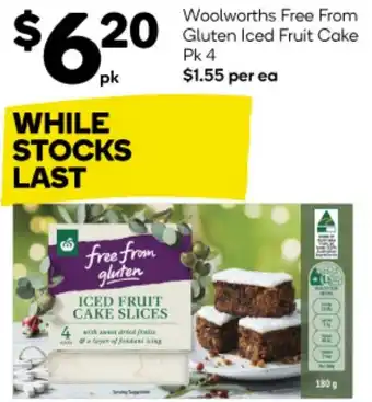 Woolworths Woolworths Free From Gluten Iced Fruit Cake offer