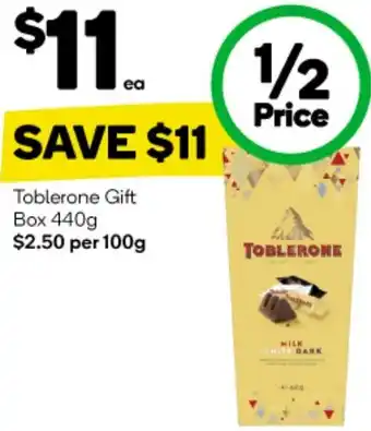Woolworths Toblerone Gift Box 440g offer