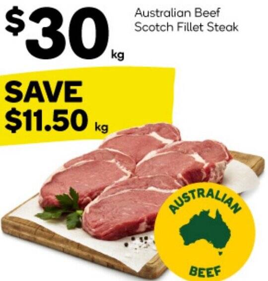 Australian Beef Scotch Fillet Steak offer at Woolworths