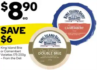 Woolworths King Island Brie or Camembert Varieties 175-200g offer