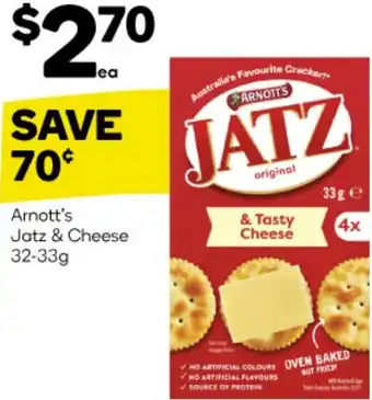 Woolworths Arnott's Jatz & Cheese 32-33g offer