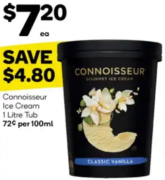 Woolworths Connoisseur Ice Cream 1 Litre Tub offer
