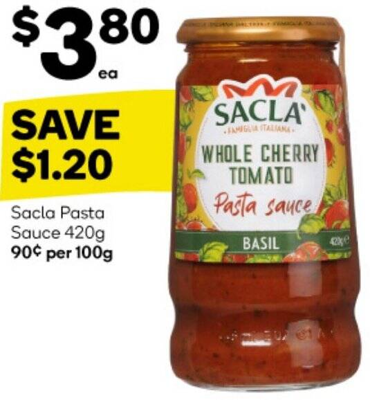 Sacla Pasta Sauce 420g offer at Woolworths