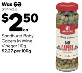Woolworths Sandhurst Baby Capers In Wine Vinegar 110g offer
