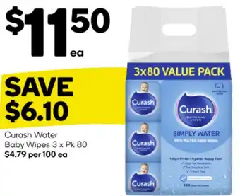 Curash Water Baby Wipes