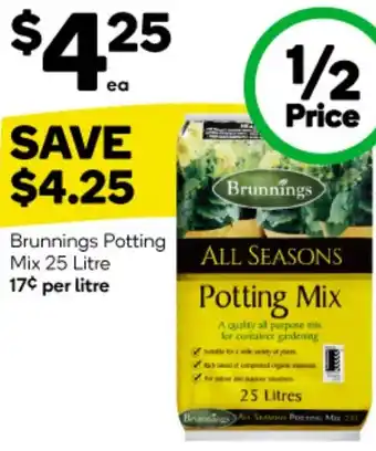 Woolworths Brunnings Potting Mix 25 Litre offer