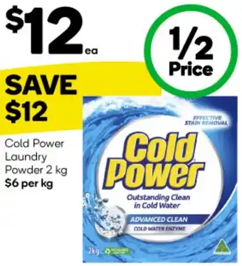 Woolworths Cold Power Laundry Powder 2 kg offer
