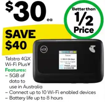 Woolworths Telstra 4GX Wi-Fi Plus offer