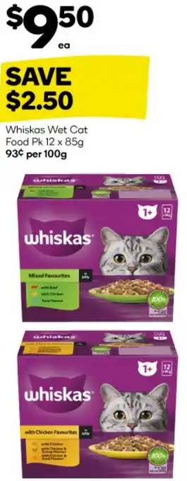 Woolworths Whiskas Wet Cat Food Pk 12 x 85g offer
