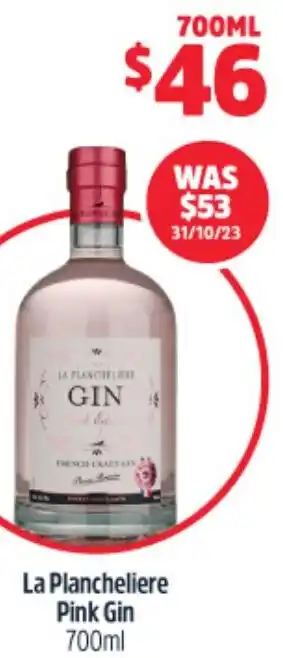 Woolworths La Plancheliere Pink Gin 700ml offer
