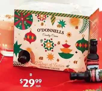 ALDI O'Donnells Country Cream Advent Calendar 12 x 50ml offer