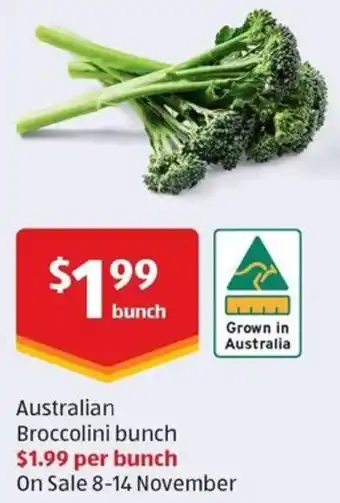 ALDI Australian Broccolini bunch offer