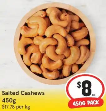 IGA Salted Cashews 450g offer